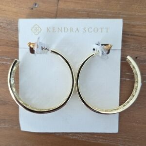 Kendra Scott Zorte Hammered Split Hoop Earrings in Gold